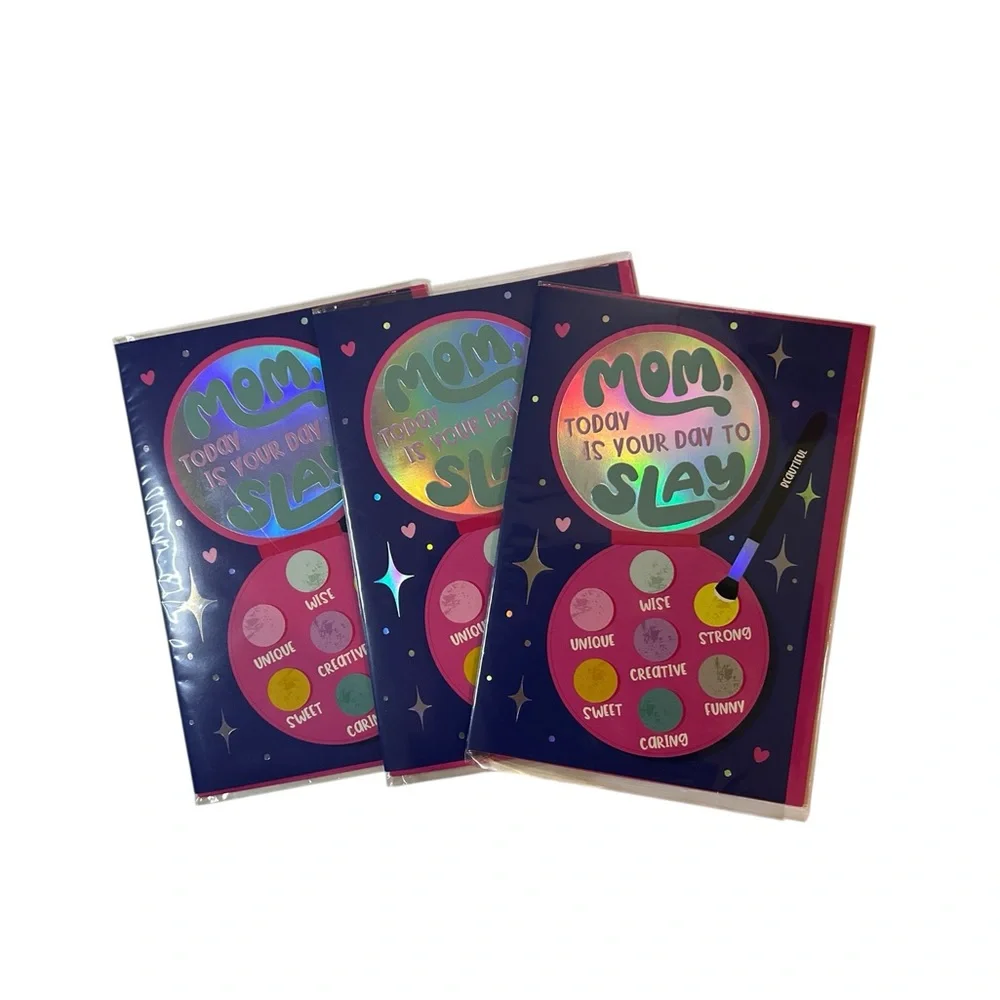 Jumbo Sparkly Colorful Graphic Motivational 8x12in. Mother's Day Cards Bundle 3